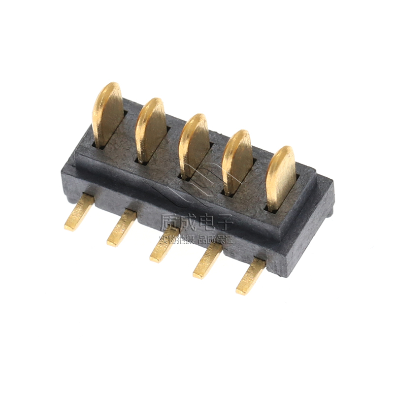 2.0間距刀片式電池連接器5P公座90度小型玩具航模電源鍍金接插件