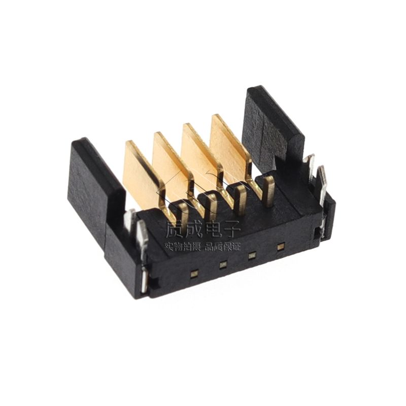 PH2.0刀片電池連接器4P公座臥插90度彎腳 ZC-04P20HHC大電流