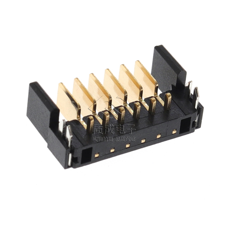 筆記本電池連接器2.0間距6P公座90度側插帶魚叉 ZC-06P20HHC