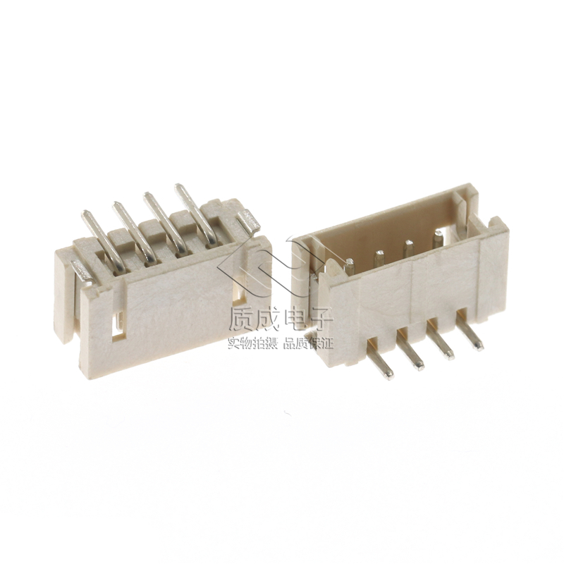 ZH1.5mm間距4P立式貼片端子 1.5-4A立貼加蓋米色耐高溫針座連接器