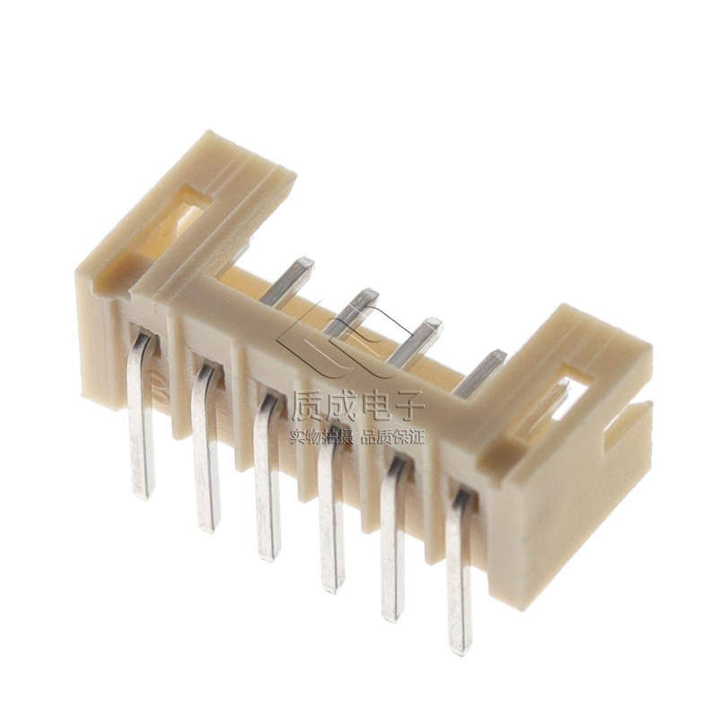 廠家供應2.0間距針座連接器 PH-6AW米色彎針接插件2.0-6p臥式插座