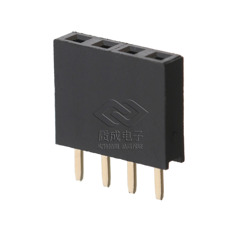 2.54mm*8.5H單排母 1*4P立式直插短體母座 Y型2.54間距單排母座