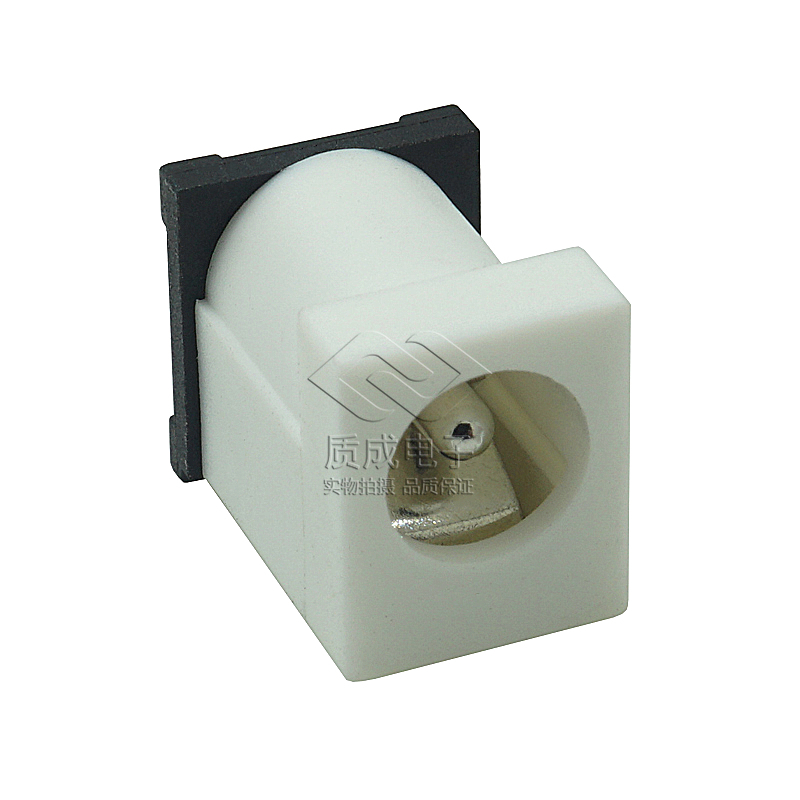 廠家供應DC電源插座DC-012D白色殼體三腳插件黑色底座