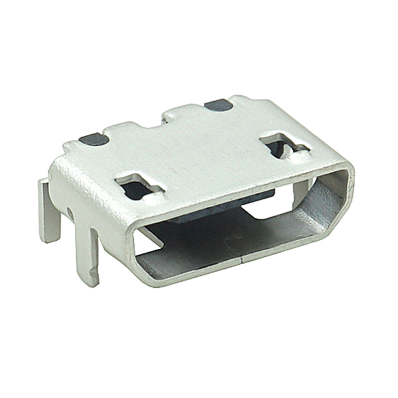 USB 5P B型牛角型四腳插件7.2_6.6有柱加長0.75無導位