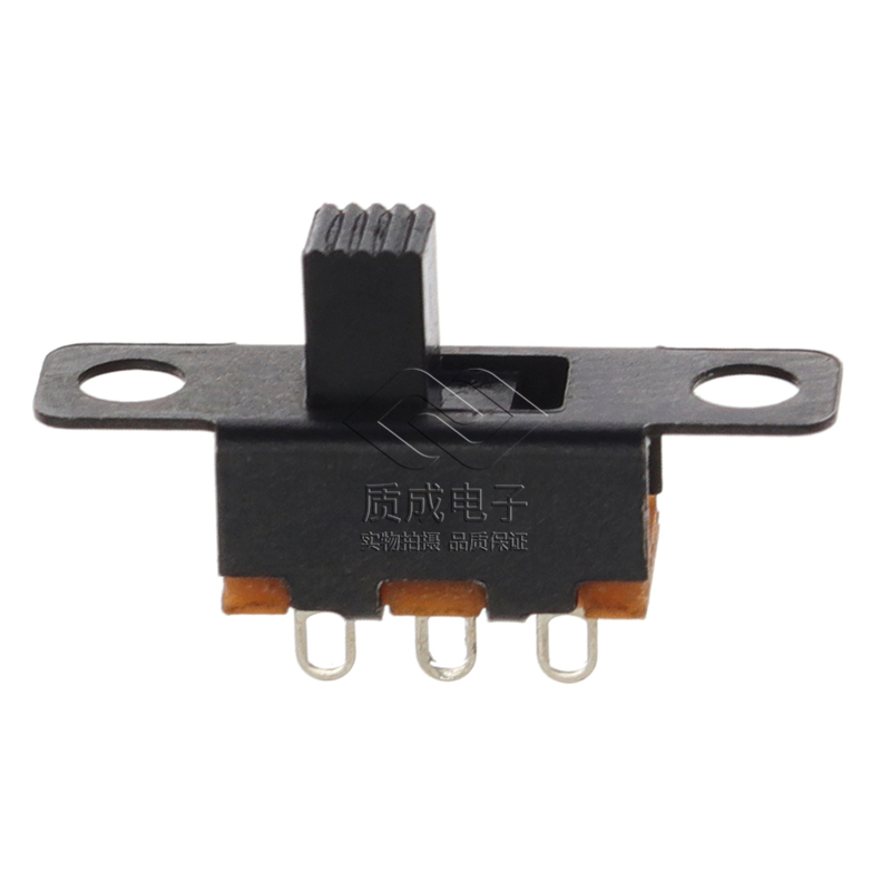 廠家供應(yīng)三腳單排兩檔電源撥動(dòng)開(kāi)關(guān)SS-12F15黑殼帶耳 柄高L2-12MM