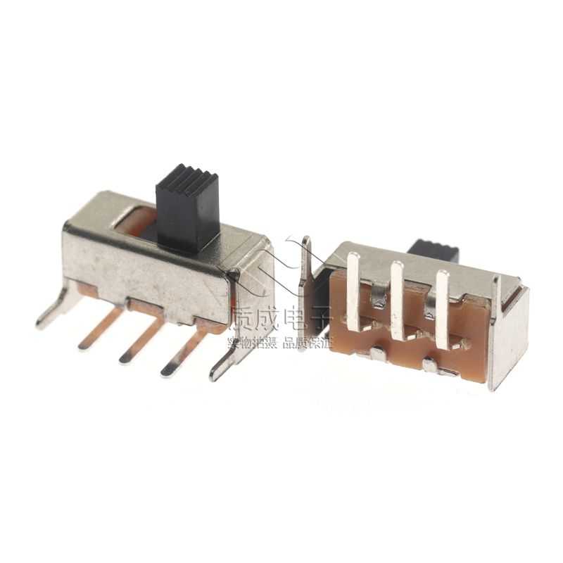 撥動(dòng)開(kāi)關(guān)SS12F23三腳兩檔玩具滑動(dòng)開(kāi)關(guān) 臥插彎腳帶支架推動(dòng)開(kāi)關(guān)