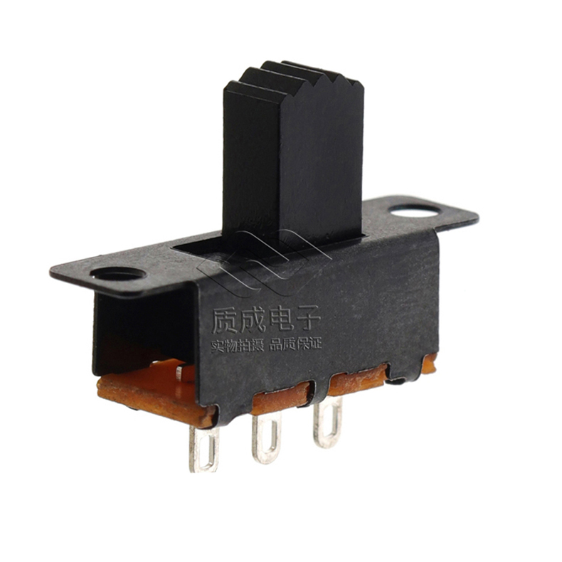 立式撥動(dòng)開(kāi)關(guān)單極雙位 SS-12F32帶螺絲孔 黑色鐵殼三腳手電筒開(kāi)關(guān)