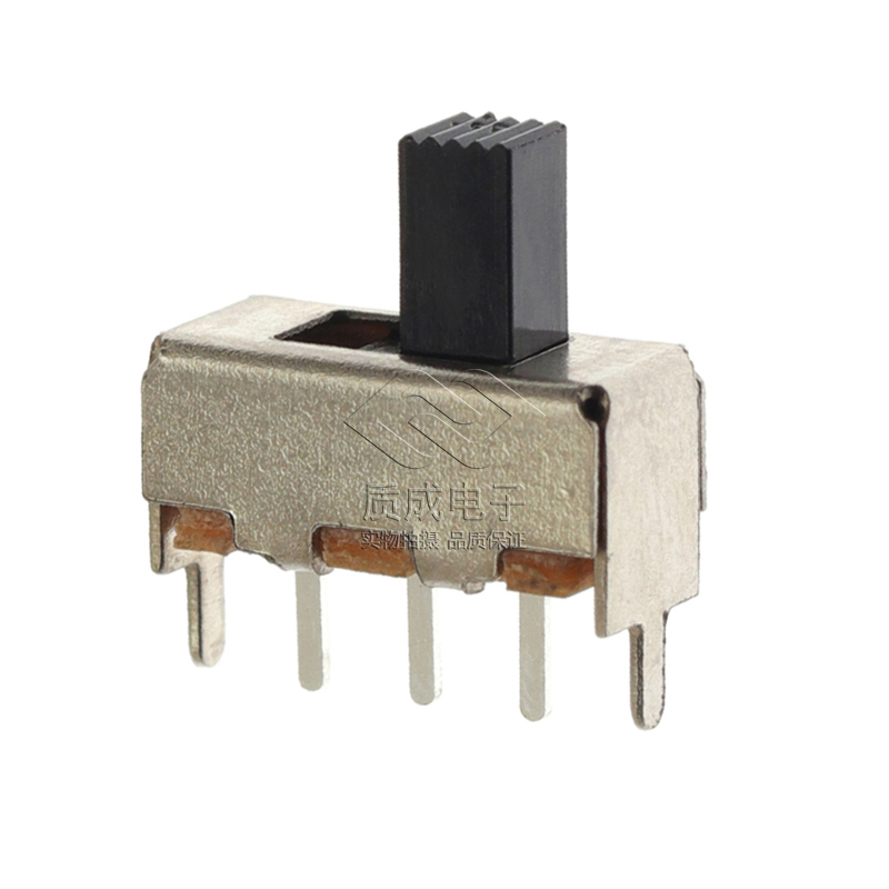 微型撥動(dòng)開(kāi)關(guān)立式插件單排兩檔SS-12F44 三腳帶固定柱柄高L2-12MM