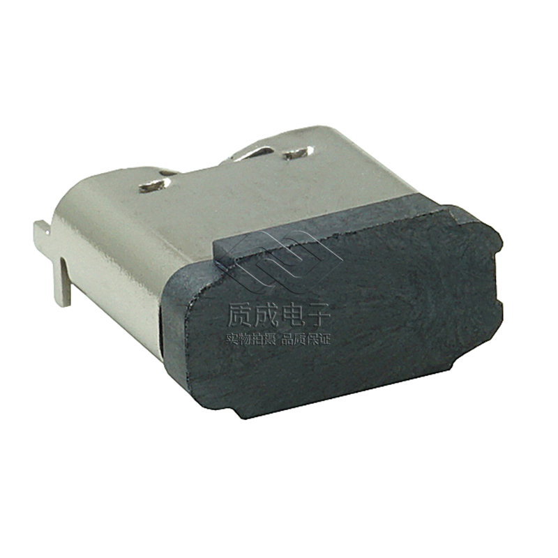 TYPE-C 6PIN立式貼片兩腳帶鉤帶防塵帽帶鉤無柱有站腳