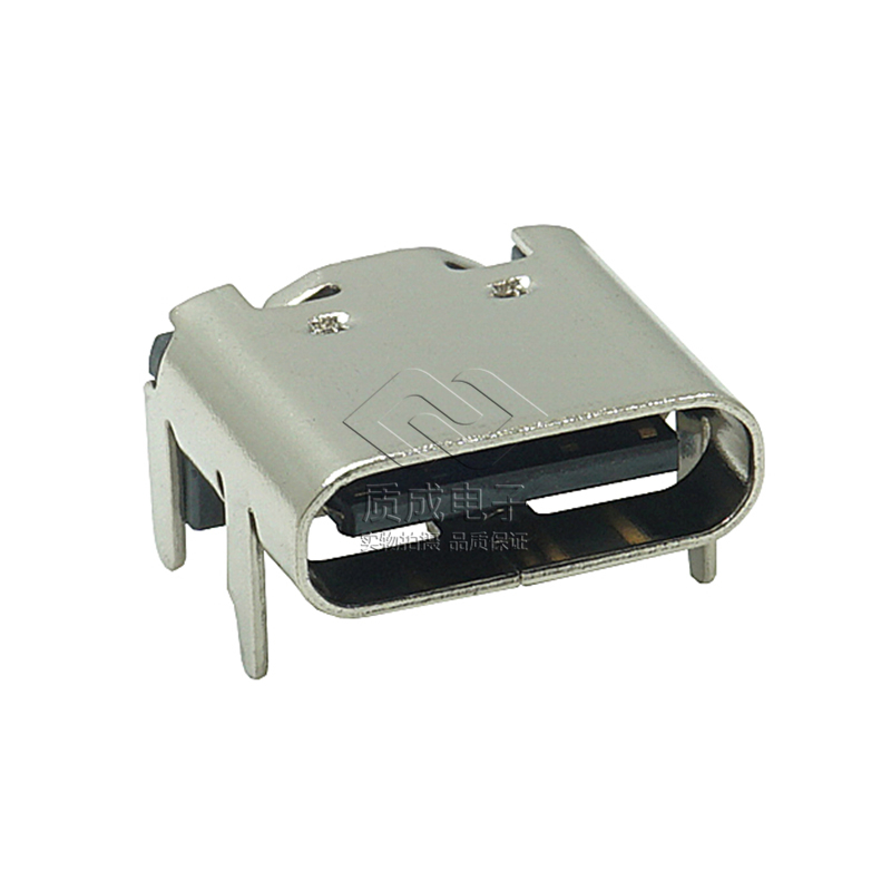 TYPE-C16PIN板上SMT墊高1.0焊腳鍍錫全金3U黑色LCP