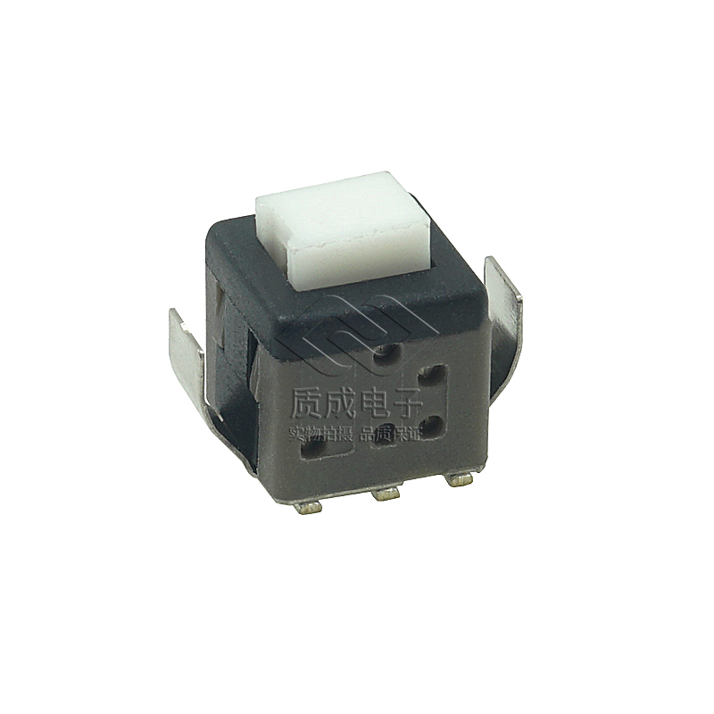 平頭按鍵全白兩腳包腳檢測(cè)微動(dòng)復(fù)位玩具自鎖開關(guān)