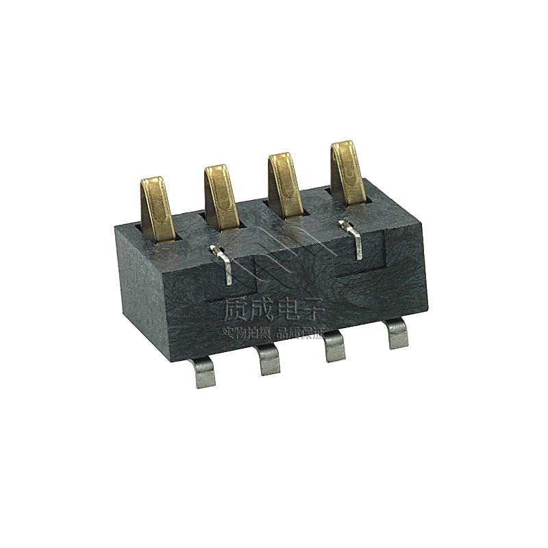 4P彈片式電池連接器間距2.5公座側壓式