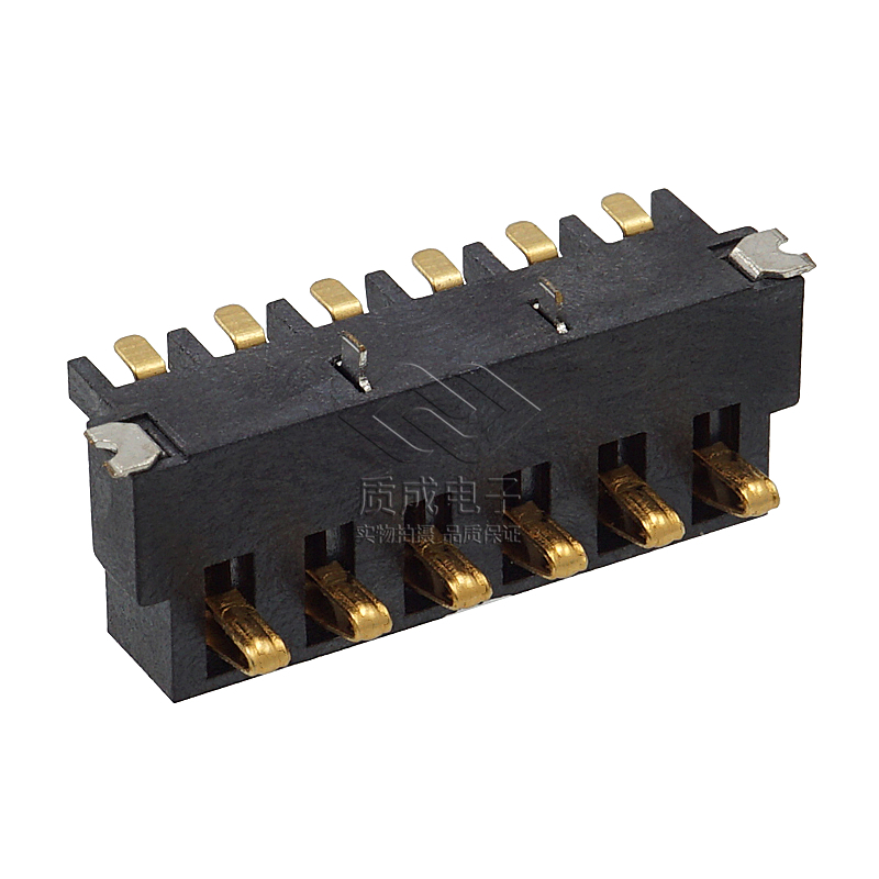 6PIN智能辦公設備彈片電池座立式備連接器