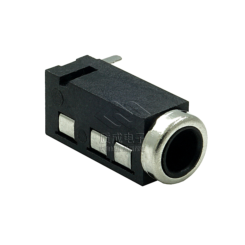 3.5MM耳機插座PJ-320L銅頭四腳鍍金耳機母座金屬頭音頻插座