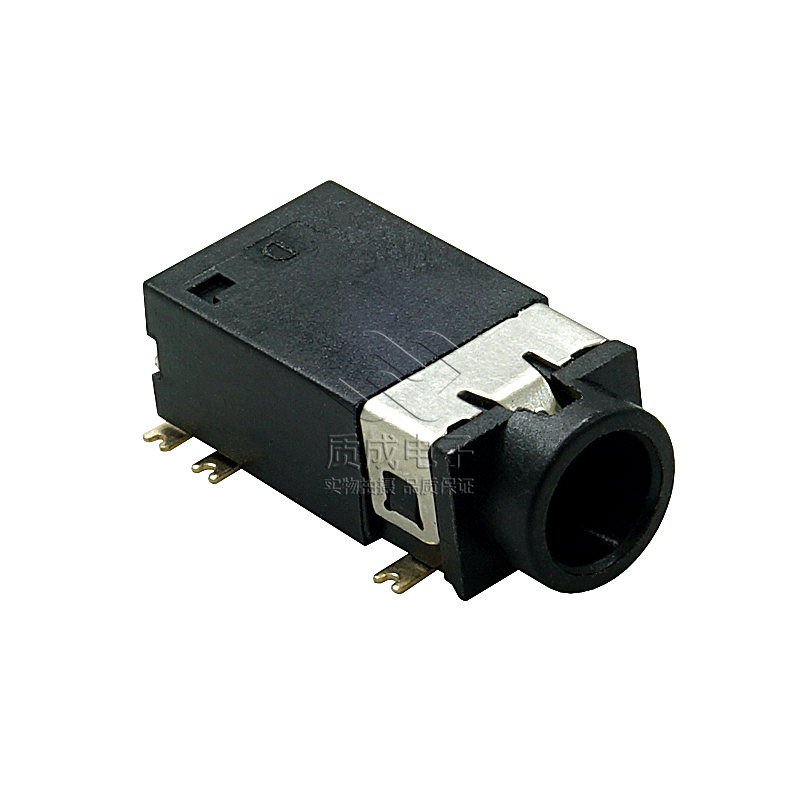 3.5耳機插座雙柱全貼342半金H4.5X14大插拔力四節帶開關PJ-3136A