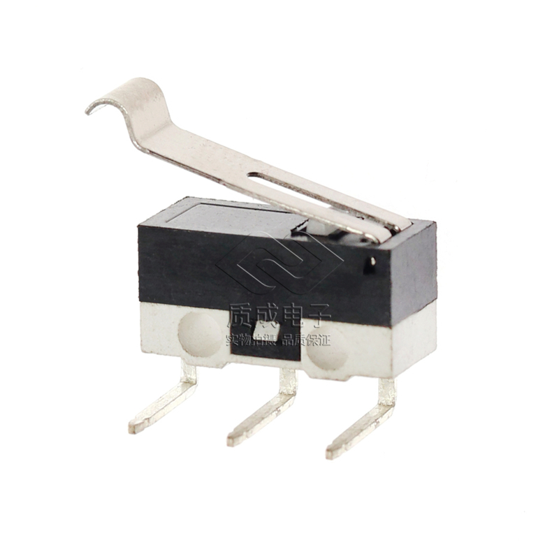 DM-04CWR-30-3帶彎柄行程觸點小型微動開關(guān)3腳鼠標微動開關(guān)右彎腳