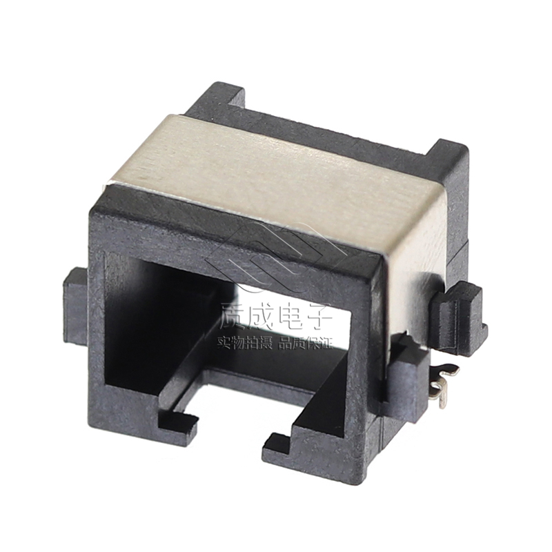 RJ45網口沉板貼片SMT腰帶式半包外殼屏蔽接口插座不帶燈連接器