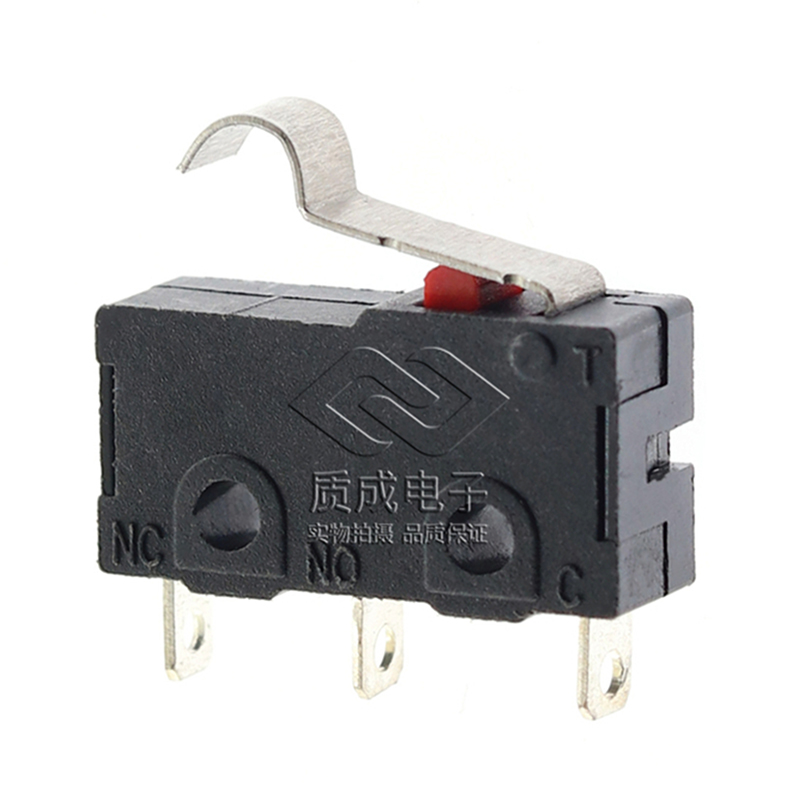 5A大電流觸點(diǎn)按鍵中型微動開關(guān) 三腳插件帶幅度金屬柄 汽車充電槍