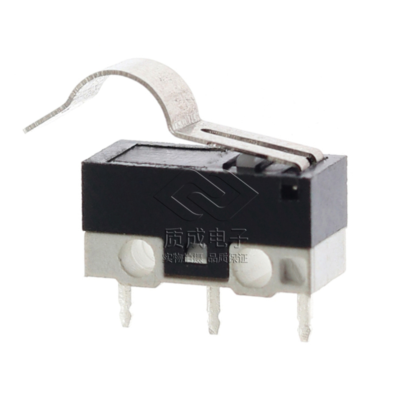 小型微動開關帶柄彎柄 行程開關限位開關直腳3腳 鼠標微動開關