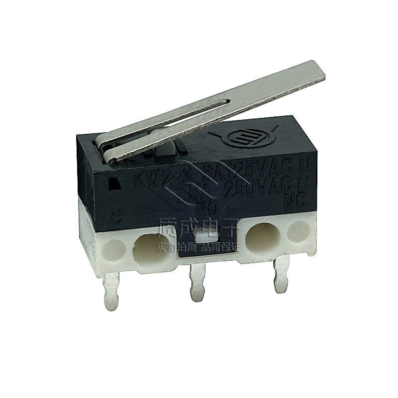 帶金屬壓柄微動開關(guān)小行程微動開關(guān) 汽車閱讀燈限位開關(guān)三腳插件