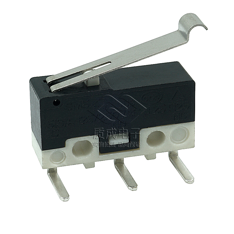 三腳插件中型帶柄微動開關(guān)彎腳電器開關(guān) 復(fù)位門鎖感應(yīng)按鍵開關(guān)