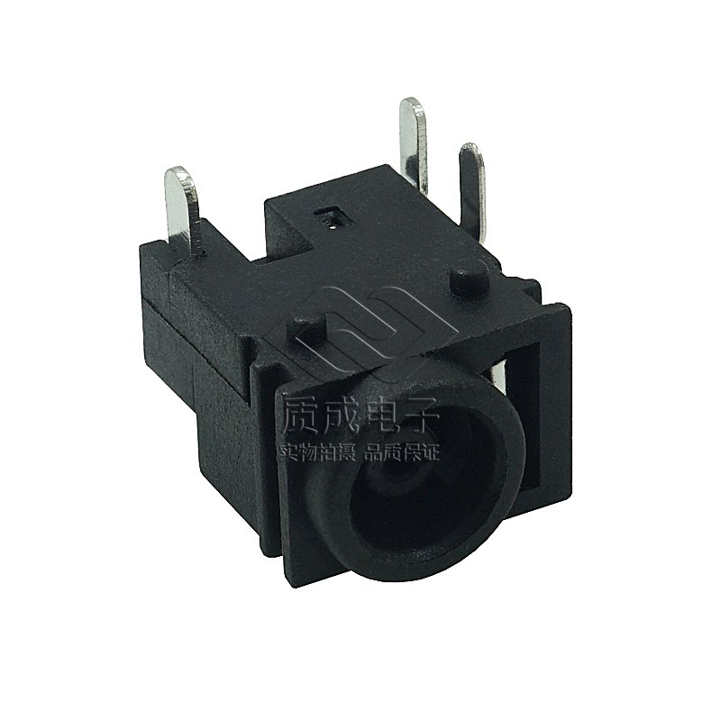 DC-080電源插座三腳插件帶固定柱雙孔沉板 筆記本接口